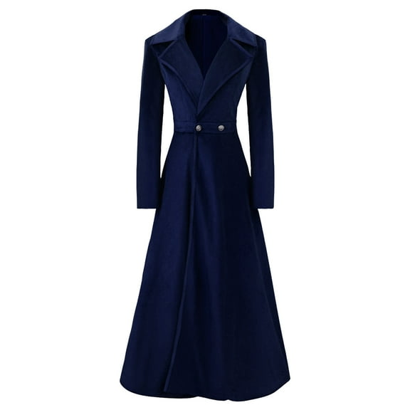 SRZYMJ Women Victorian Steampunk Tailcoat Double Long Trench Coat Vintage Trench Coat