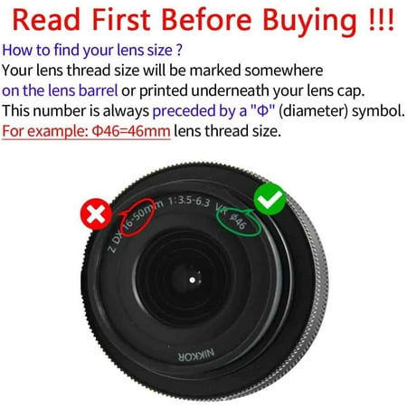 46mm Lens Cap Cover with Keeper for NIKKOR Z DX 16-50mm f/3.5-6.3 ...