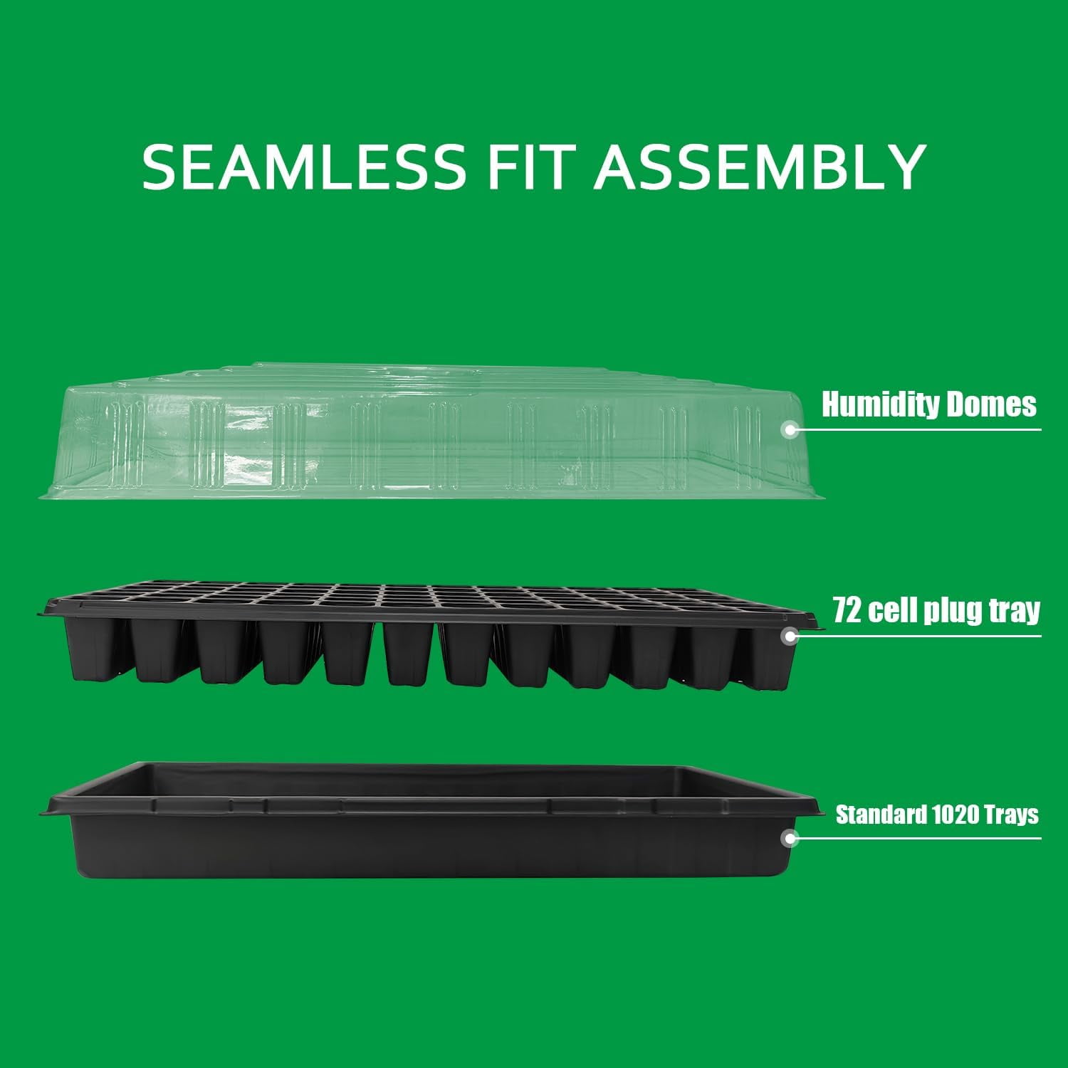 Reusable Heavy Duty Extra Thick Seed Starting Trays, 10 Pack No Holes Propagation Flats for Microgreens, Seedlings, Germination, Fodder and Transplant