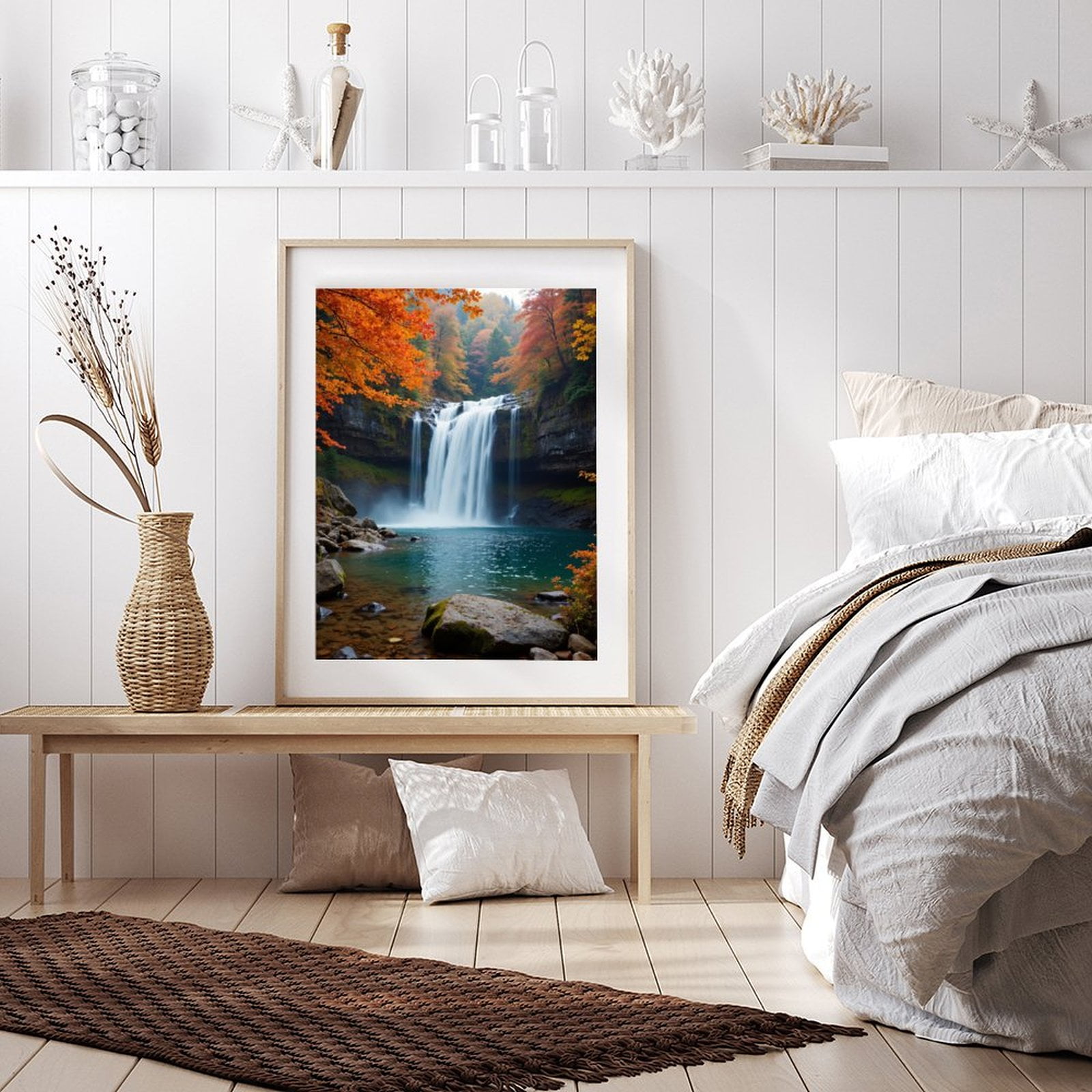 Diamond Art Kits for Adults - 5d Autumn Waterfall Scenic Beauty Diamond Painting for Adults, Diamond Art for Adults Beginners, Diamond Painting Kits for Adults for Home Wall Decor