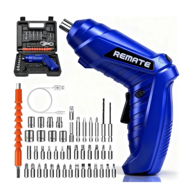 Kit De Desarmador Eléctrico Inalámbrico De 3.6v, 46 Piezas Modelo Azul