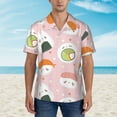 thumbnail image 4 of Fotbe Cute Sushi Hawaiian Shirt For Men Unisex Summer Beach Casual Short Sleeve Cotton Linen Button Down Shirts-3x-Large, 4 of 9