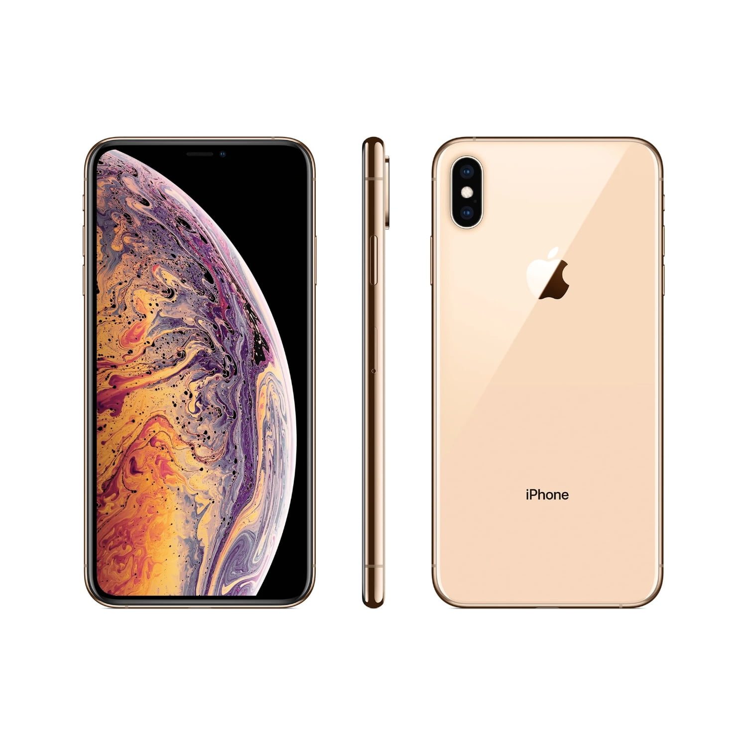 Pre-Owned Apple iPhone XS Max (Unlocked) 64GB Gold (A1921) Bundle with Pre-Installed Tempered Glass