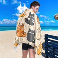 thumbnail image 5 of Dreamtimes Cute Funny Kittens Beach Towel Quick Dry Absorbent Bath Towels Sandproof Lightweight Towel for Gym Yoga Sports Swimming- 30x60in, 5 of 7