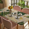 thumbnail image 3 of Christmas Tree Table Cloths for 5 Foot Rectangle Tables, Green Xmas Tree Winter Wooden Patio Waterproof Elastic Fitted Tablecloths, Washable Rectangular Table Cover for Camping, 3 of 8
