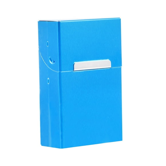 EeaseMX Estuche automático con tapa tipo almeja, de aluminio magnético y gran capacidad (azul)