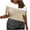 Khaki, variant on yillto Womens Plus Size Blouse Short Sleeve Crewneck Ruched Striped Tee Summer Causal Dressy Tops