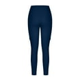 thumbnail image 5 of Olyvenn Women Summer Casual Solid Straight Leg Pants Waist Full Length Long Pants band Bandage Mid-Waist Full Length Long Pants Pants Trousers Female Fashion Dark Blue 10, 5 of 6