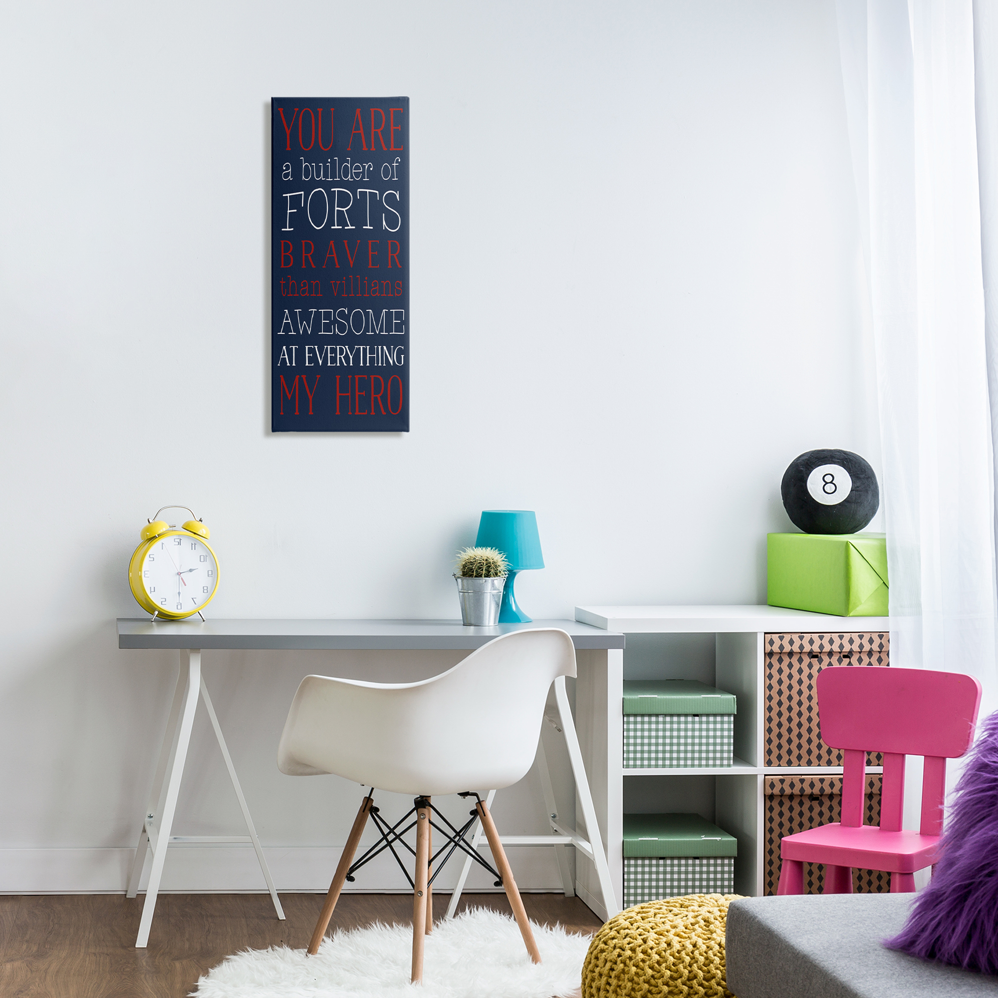 Stupell Industries You Are My Hero Typography Painting Gallery Wrapped Canvas Art Print Wall Art, 13 x 30