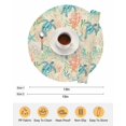 thumbnail image 6 of 13 Inch Round Placemats Set of 4, Teal Red Coastal Non Slip Heat Insulation PP Table Mats, Summer Beach Nautical Sea Turtle Coral Starfish Washable Place Mats for Kitchen Dining Party Table Decor, 6 of 7