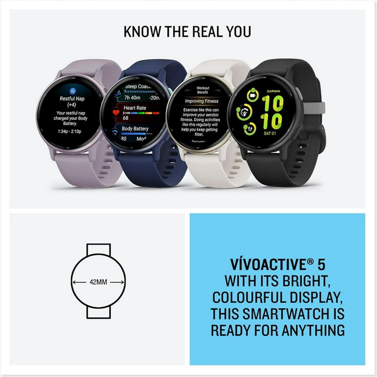Garmin 010-02862-10 Vivoactive 5 Fitness Smartwatch, Black Bundle