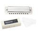thumbnail image 1 of KONGSHENG AM-20D Phosphor Bronze Reed 10 Hole 20 Tone Blues Harmonica in the Key of Bb White, 1 of 4
