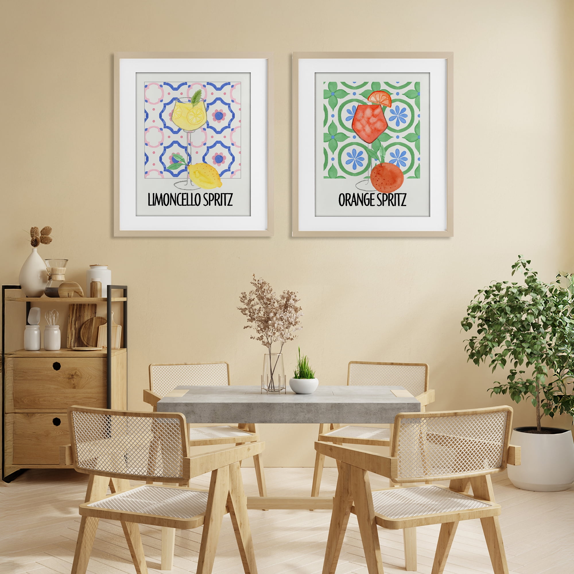 Stupell Industries Citrus Spritz On My Mind 2 Piece Birch Framed Print Under Glass Set, design by Nina Jacobs