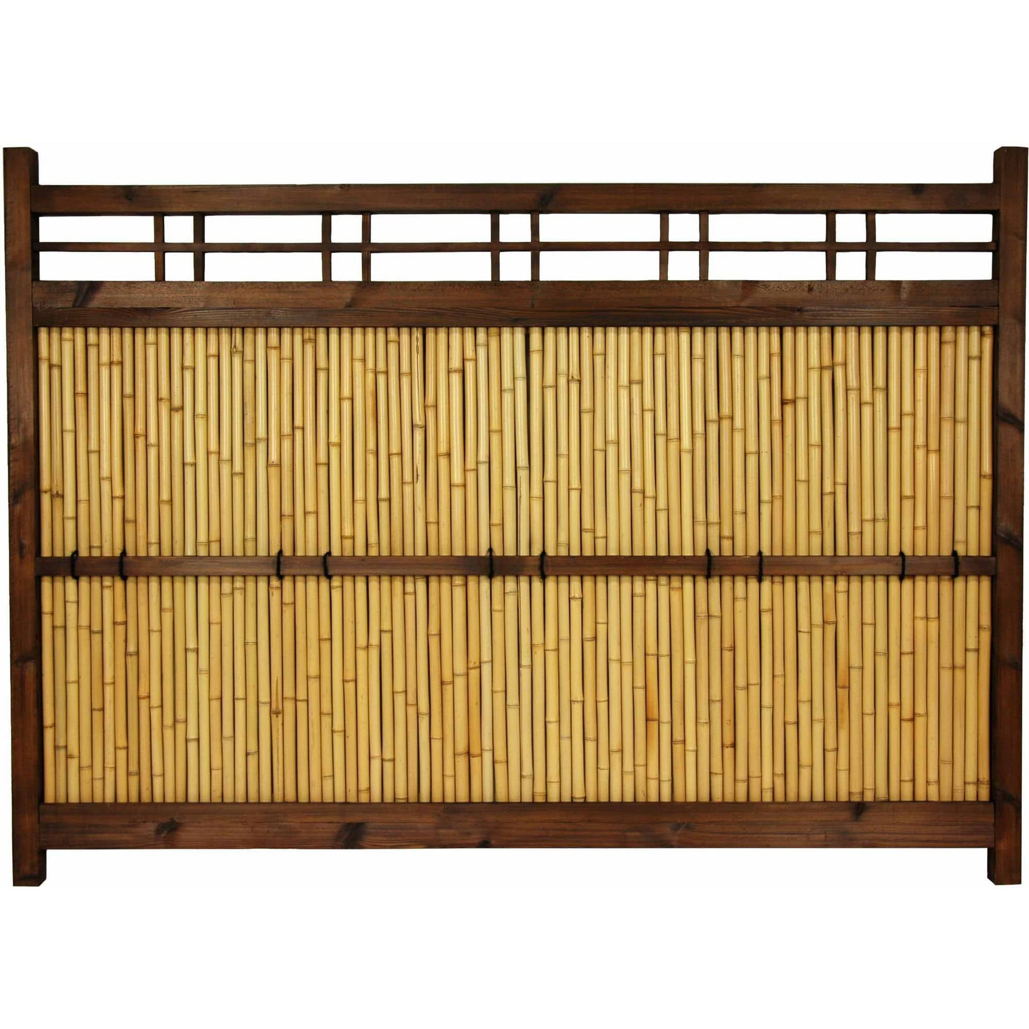 4' x 5-1 2' Japanese Bamboo Kumo Fence (B) by Oriental Furniture