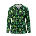 thumbnail image 2 of Uorisanigo Lucky Three-Leaf Women's Golf Shirt Size XS Dry-Fit Soft Women's Long Sleeve Athletic Shirts Relaxed Versatile Quarter Zip Pullover for Workout Sports, 2 of 7