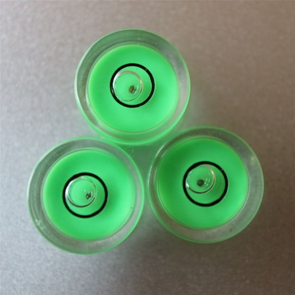 3 x Professional Spirit Bubble Level (in green) with Metal Ball Guide / Small Mini Bullseye Vial Round circular (supplied with a gift box)