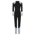 thumbnail image 5 of inhzoy Women's One Piece Swimsuit Zip Front Full Body Rash Guard  Long Sleeve Diving Suit Sun Protection Black S, 5 of 9
