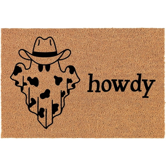 Welcome Doormat Door Mat Gift Western Ghost Cow Print Halloween 16x24 inch