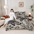 thumbnail image 5 of Feelyou Western Moth Women Bedding Comforter Set, Grey Bohemian Mandala Twin Comforter Sets, Hippie Flower Floral Reversible Bedding Set, Lightweight Room Decor, 2 Pieces, 5 of 9