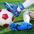 thumbnail image 4 of Zapatos de fútbol para niños Tacos Botas de fútbol atléticas transpirables profesionales para interiores al aire libre TF/AG-BlancoAzul-37 Sailing Electrónica, 4 of 5