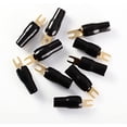 thumbnail image 2 of 10pcs BLACK 4 GAUGE AWG GOLD PLATED BARRIER FORK SPADES CAR STEREO AMP TERMINALS, 2 of 2