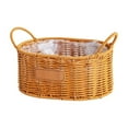 thumbnail image 2 of TopLLC Imitation Rattan Flower Basket Woven Flower Pot Double Ear Oval Storage Basket Flower Arrangement Gift Basket Home Storage Weaved storage basket, 2 of 6