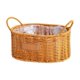 thumbnail image 2 of Cesta de flores de ratán sintético, maceta tejida, cesta de almacenamiento ovalada de doble espiga, cesta de regalo para arreglos florales, cesta de almacenamiento tejida para el hogar, 2 of 6