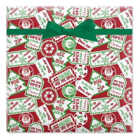 Do Not Open Until Christmas Jumbo Rolled Gift Wrap - 72 sq