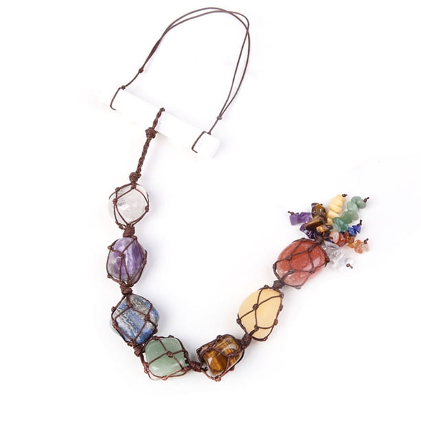 Ounissouiy Decoración colgante de cristal de piedra, colgantes artesanales DIY, regalos de la suerte decorativos, accesorios de adorno para el hogar para Decoración del hogar Ounissouiy HA047837-00