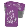 thumbnail image 1 of Inkdotpot 100 Pack Baby It's Cold Outside Baby Shower Favor Paper Tags Craft Real Silver Foil Hang Tag, 1 of 6
