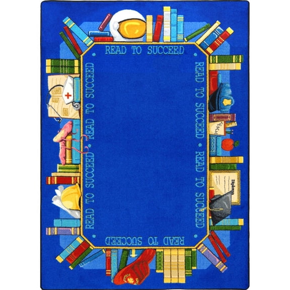 Joy Carpets Kid Essentials Read to Succeed 5'4" x 7'8" Area Rug in Color Multi