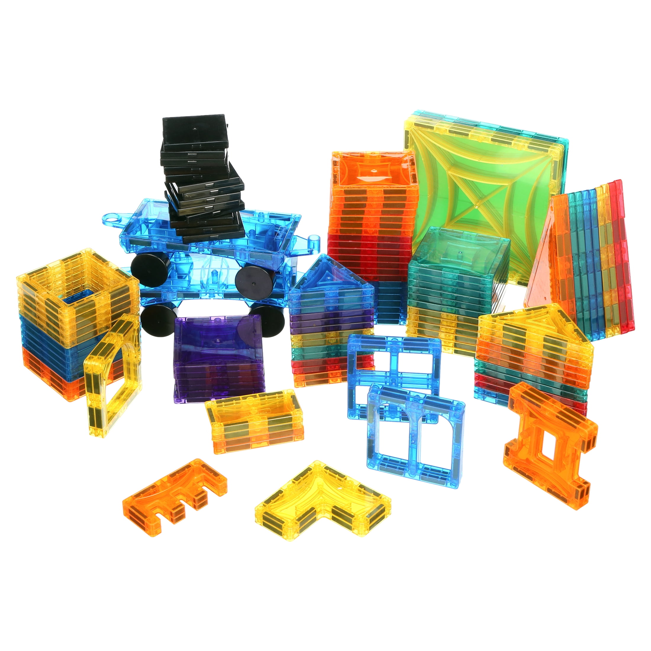 Mag-Genius Award Winning building Magnet Tiles Clear Colours 3D