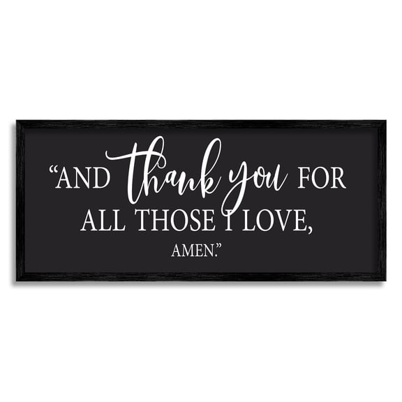 Stupell Industries Thank You For Those I Love Religious Bible Phrase Graphic Art Black Framed Art Print Wall Art, Design by Lettered and Lined
