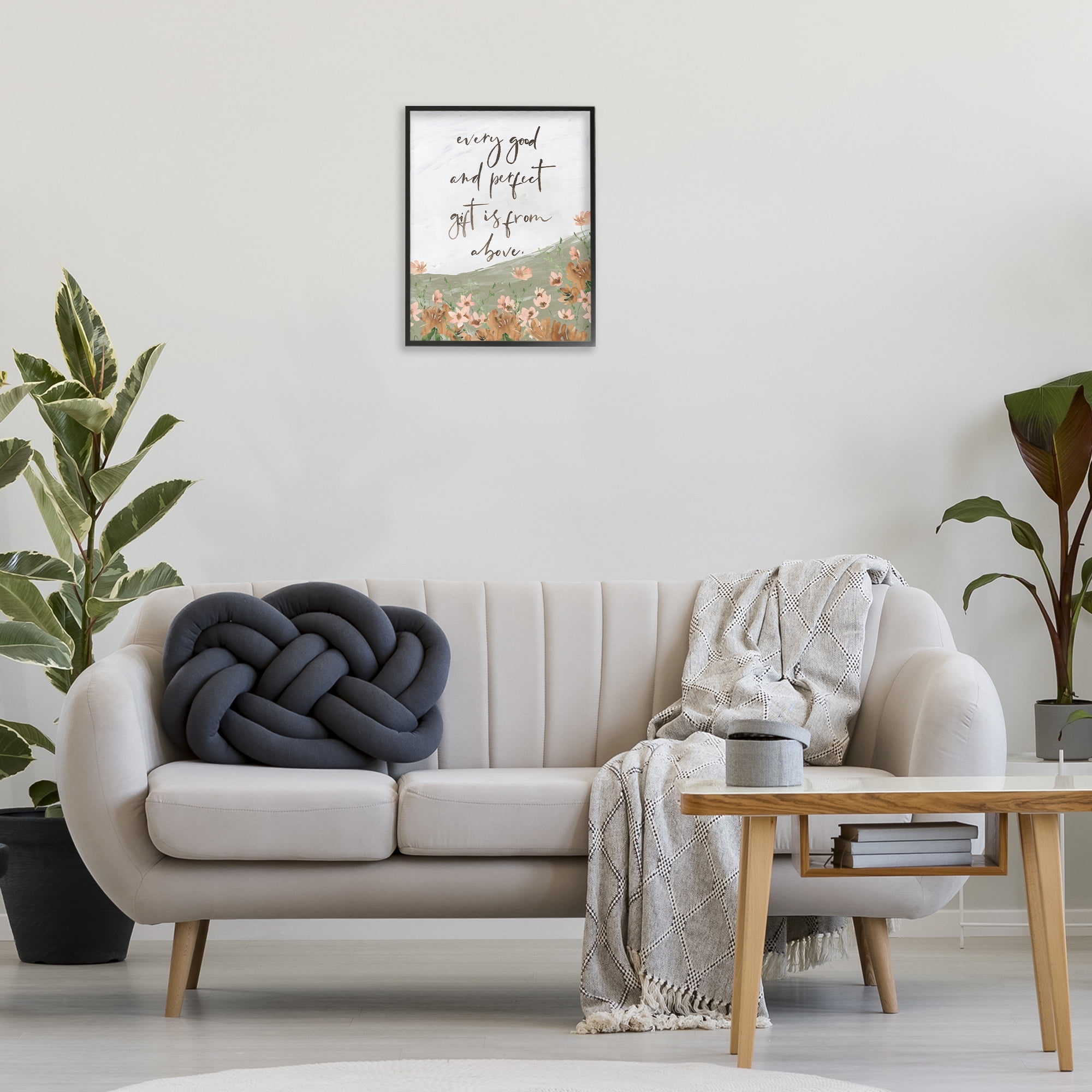 Stupell Industries Gifts From Above Religious Painting Black Framed Art Print Wall Art, 16 x 20