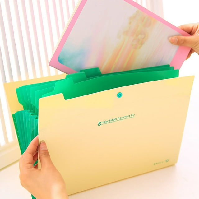 Xihbxyly Carpeta A4 de 8 Compartimentos, Bolsa de Almacenamiento de Oficina, Material Ligero y Duradero, Organización Eficiente de Documentos, Uso En Oficina y Escuela, Escritorio Ordenado, Tamaño 24