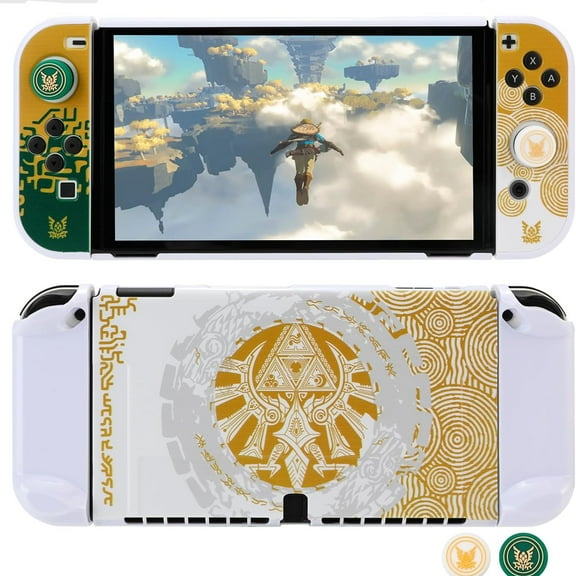 Protective Case for Nintendo Switch & Switch OLED, Hard Shell Anti-Scratch Shockproof Slim Cover-OLED White