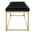 thumbnail image 3 of SAFAVIEH Reynolds Contemporary Modern Glam Tufted Bench, Black/Brass, 3 of 8
