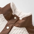 thumbnail image 6 of LYSMORA Men's Knit Stand Collar Button Pullover Sweater, Contrast Splice Elbow Patch Long Sleeve Casual Tops, 6 of 8