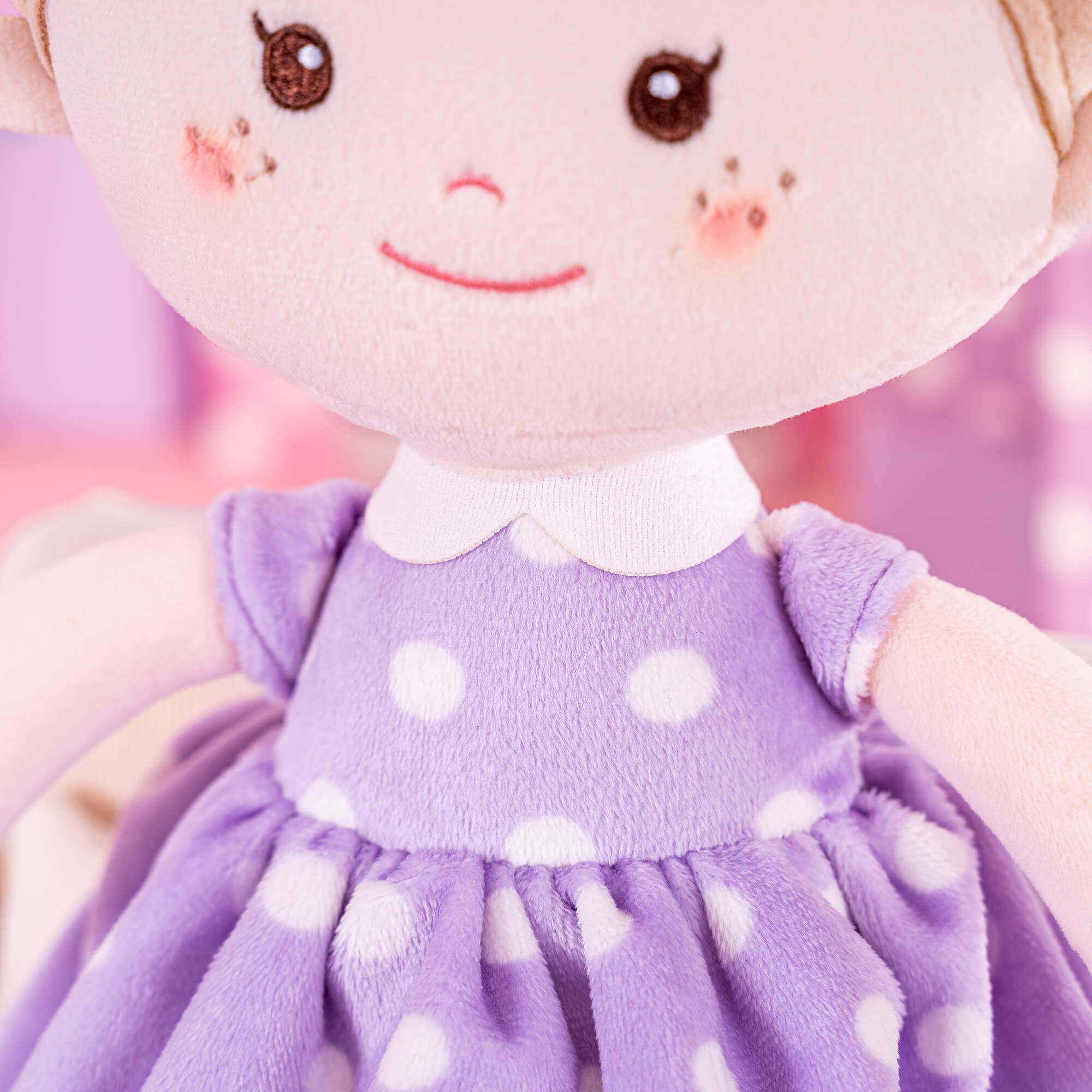 First Baby Doll Baby Dolls Girl Toys Baby Girl Gifts Purple Polka Dot Dress 13inches