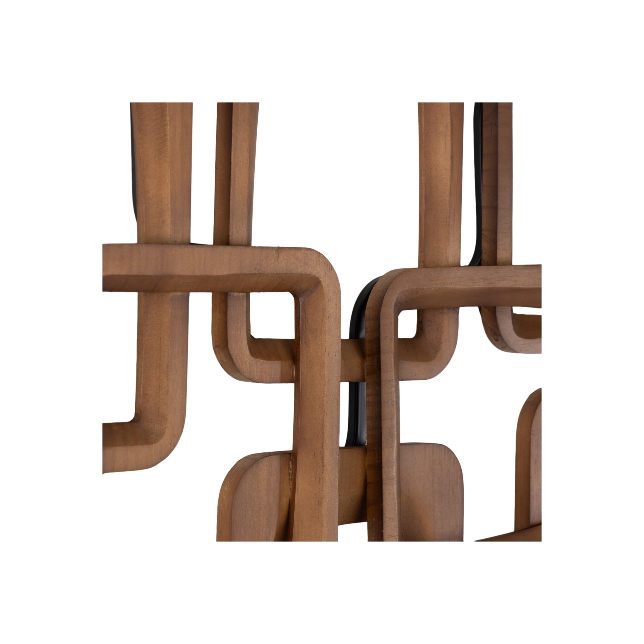 DecMode Brown Wood Overlapping Rectangles Geometric Wall Decor
