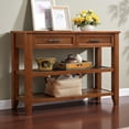 thumbnail image 2 of GZXS Rustic Wood Console Table with 2 Drawers and 2 Shelves, 42-Inch Storage Sofa Table for Entryway, Kitchen, Living Room – Brown, 2 of 10