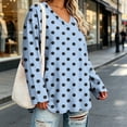 thumbnail image 2 of Womens V Neck Long Sleeve Tops Plus Size Printed Casual Blouses Soft Comfortable Shirts Summer Fall Tops Loose Fit Pullover Tops Daily Wear Outfits Tops, 2 of 7