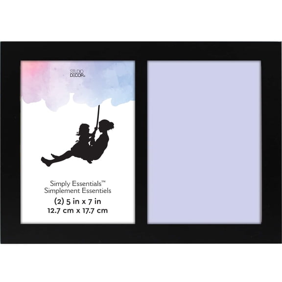 Studio Decor 2 Opening Black 5" x 7" Frame, Simply Essentials, 12 Pack