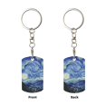 thumbnail image 2 of Goofa The Starry Night Printed Rectangular Metal Keychain Bag Charm Floral Charm for Purse Keys Metal Keyring Gift for Women Accessories, 2 of 7