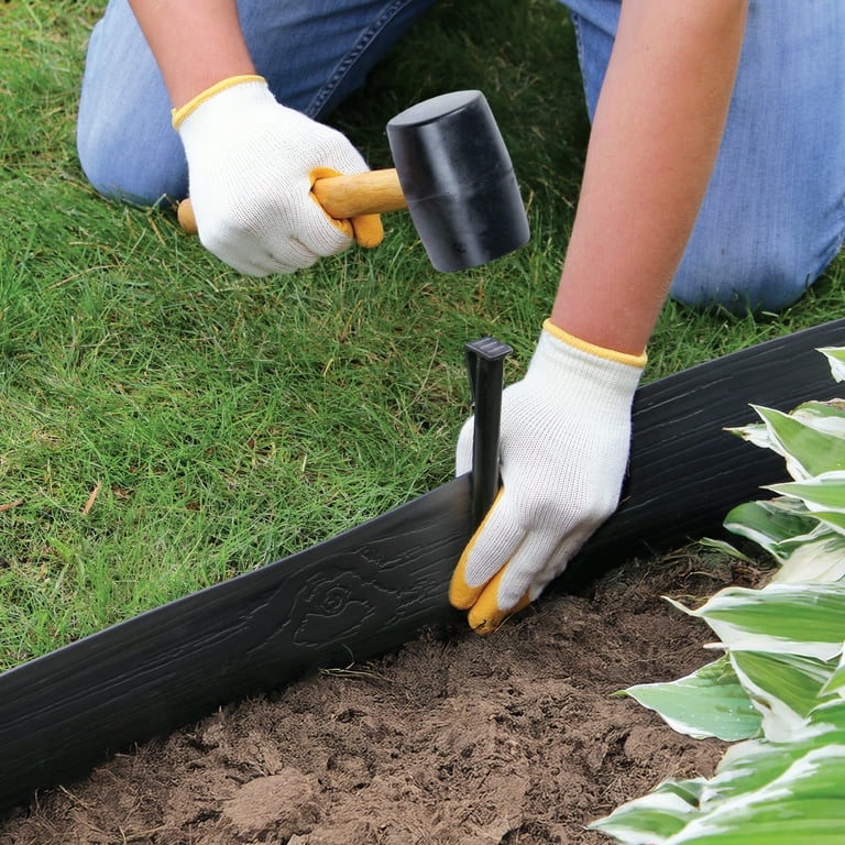 Expert Gardener 5 in. x 20 ft. Black Wood Grain Plastic Landscape
