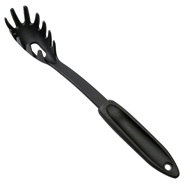 Pasta Server Spaghetti Fork Spoon Nylon Utensil Kitchen Tools Ideal For Serving Variety Of Foods (Black) Plate Mates for The Table Plate Mats 6 Plate Mat Set round Table Place Mats Indoor Christmas