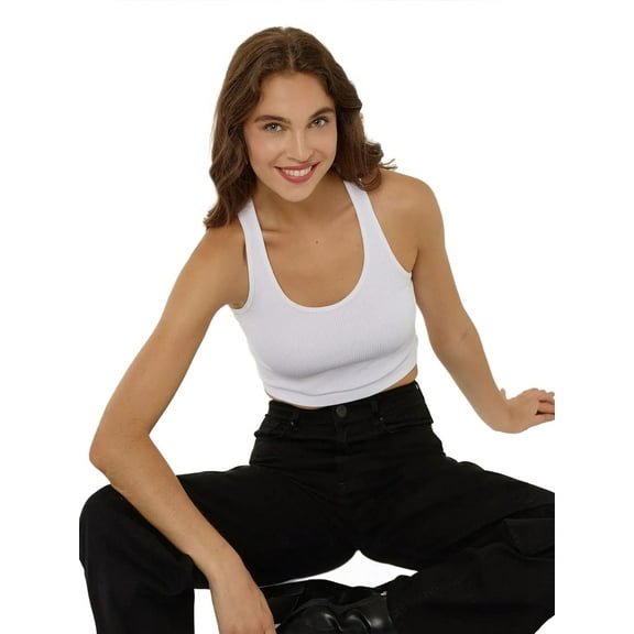 Ribbed Halter-Neck Cropped Top