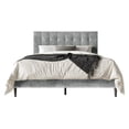 thumbnail image 3 of Home Design Marion Twin Tufted Upholstered Platform Bed Frame with Tufted Headboard and Plush Padding, Silver Gray, Easy Assembly, 3 of 5