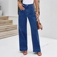 thumbnail image 3 of Wutalume High Waisted Jeans for Women Vintage Style Straight Leg, Retro Wash Denim Pants for Timeless Everyday Comfort,Dark Blue XL, 3 of 7