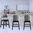 thumbnail image 6 of Vanity Art Kitchen Bar Stools Set of 2 Solid Wood Tufted Swivel Bar Stools Comfortable Arm Counter Barstool, Gray, 6 of 11
